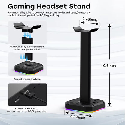 Support Casque Aluminium RGB — Présentoir Vertical