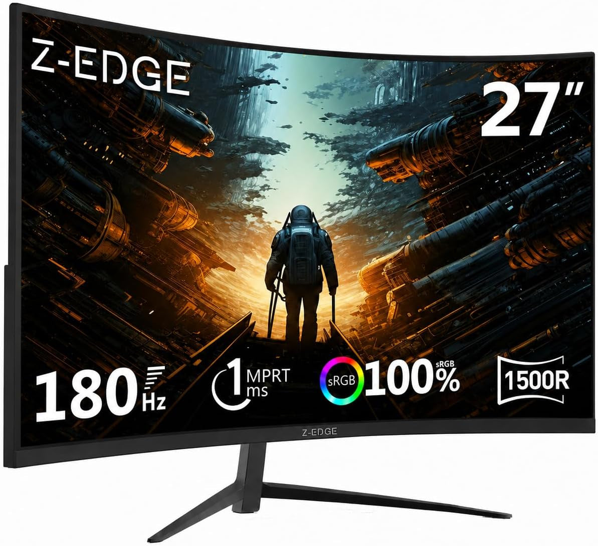 Écran Z-Edge UG27 incurvé 27 po, 180 Hz, 1 ms, FreeSync