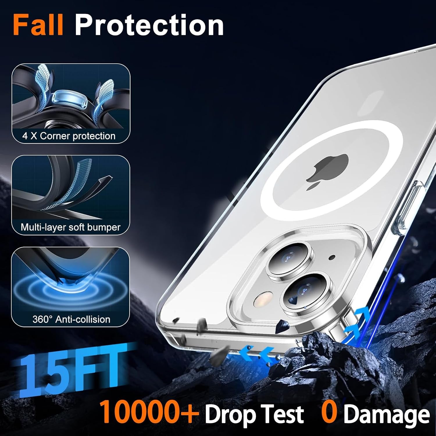 Coque Iphone 14 Magsafe Transparente — Protecteur D'Écran Inclus
