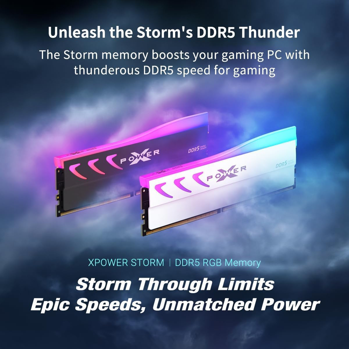 Mémoire Silicon Power Storm RGB — 32 Go (2 × 16) DDR5 6000 Mhz