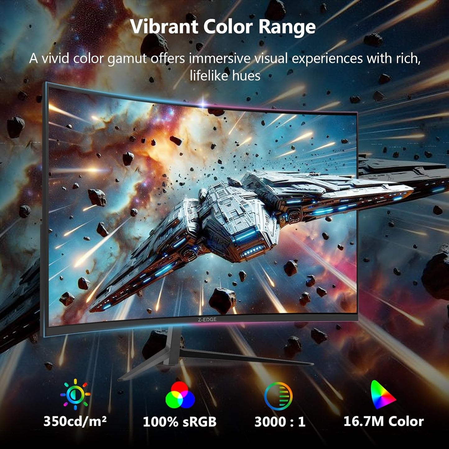 Écran Z-Edge UG27 Incurvé 27 Po — 180 Hz, 1 Ms, Freesync