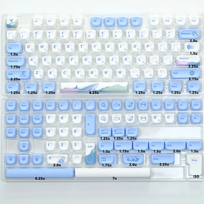 Kbdiy KOA Keycaps GMK Soymilk 140 Keys PBT Keycap Similar MOA Japanese Korean Russian Keycap 7U MAC ISO for Mechanical Keyboard