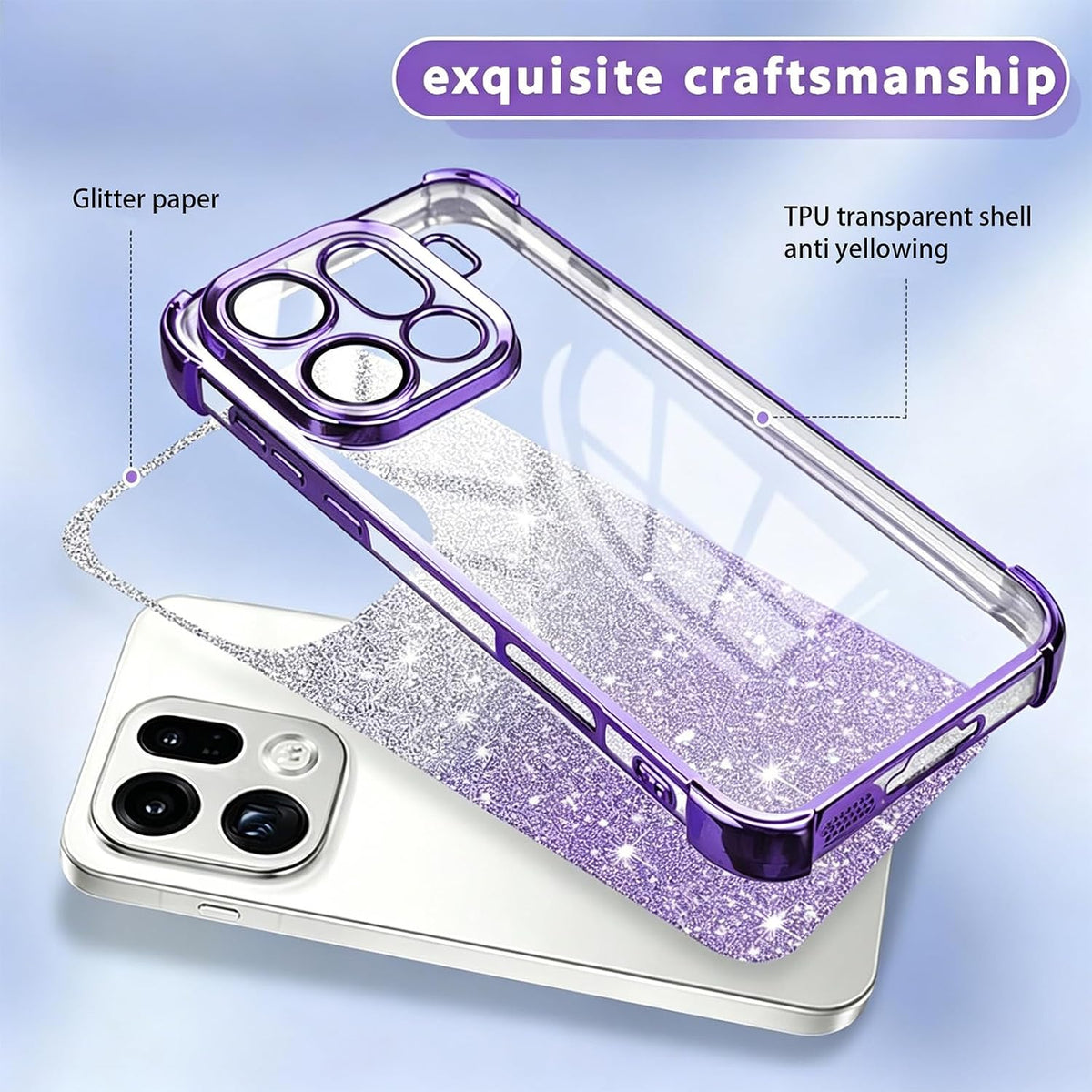 Coque Samsung Galaxy A53 Brillante Mauve — Coins Renforcés + Protection Caméra