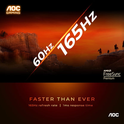 Elevate Your Gaming Experience with the AOC C24G1A 24" Curved Frameless Monitor - Stunning FHD 1920x1080, 165Hz Refresh Rate, and AMD FreeSync Premium for Ultimate Performance