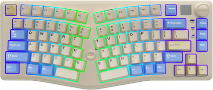 Clavier ergonomique Alice A75 sans fil, joystick et molette, 75 %, RGB