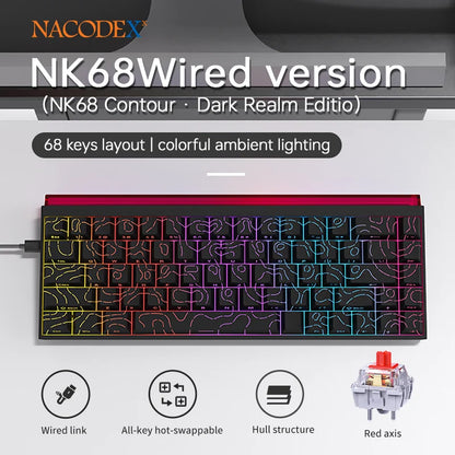 Clavier Mécanique AJAZZ NK68 — 68 Touches, Hot-Swap, RGB