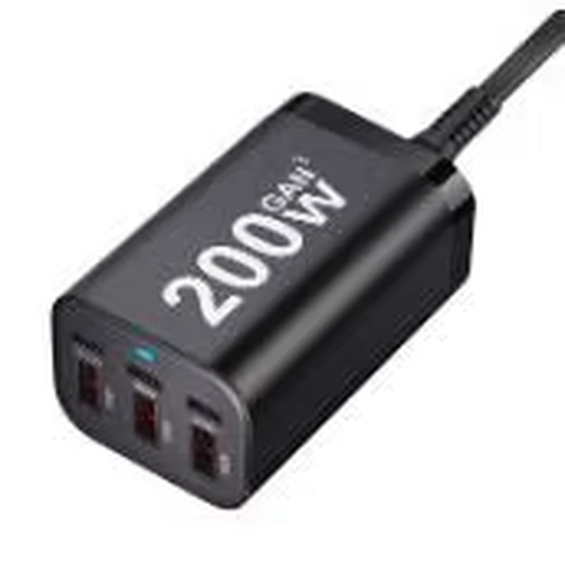 USB C Fast 200W 6-Port Charging Fast Gan Charger Power Adapter for Iphone 14/13/12 Series, Samsung Galaxy S23/S22/S21