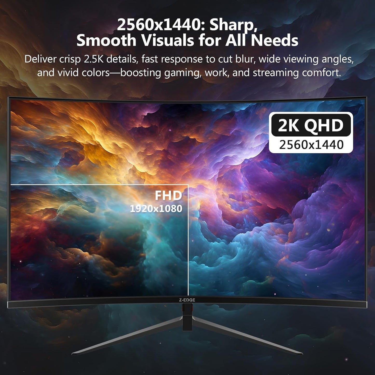 Écran Z-Edge UG27Q Incurvé 27 Po — QHD 1440P, 165 Hz