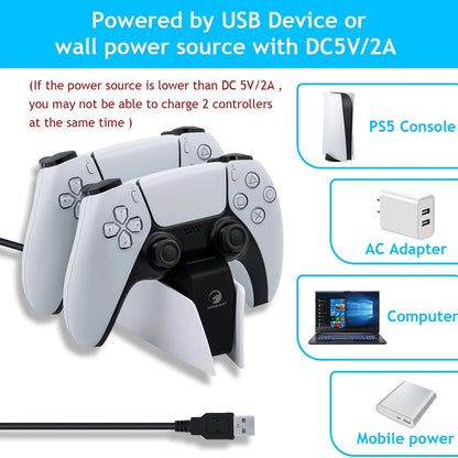Station De Charge PS5 Double — Indicateurs LED, Charge Rapide