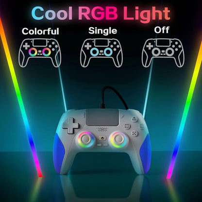 Manette Filaire RGB — PS5 Et PC, Programmable, Turbo, Prise Casque