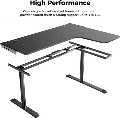 Transform Your Space with the L Shaped 60-Inch Gaming Desk – Ultimate Workstation for Gamers and Professionals, Featuring Cable Management and Ergonomic Design in Cool Black