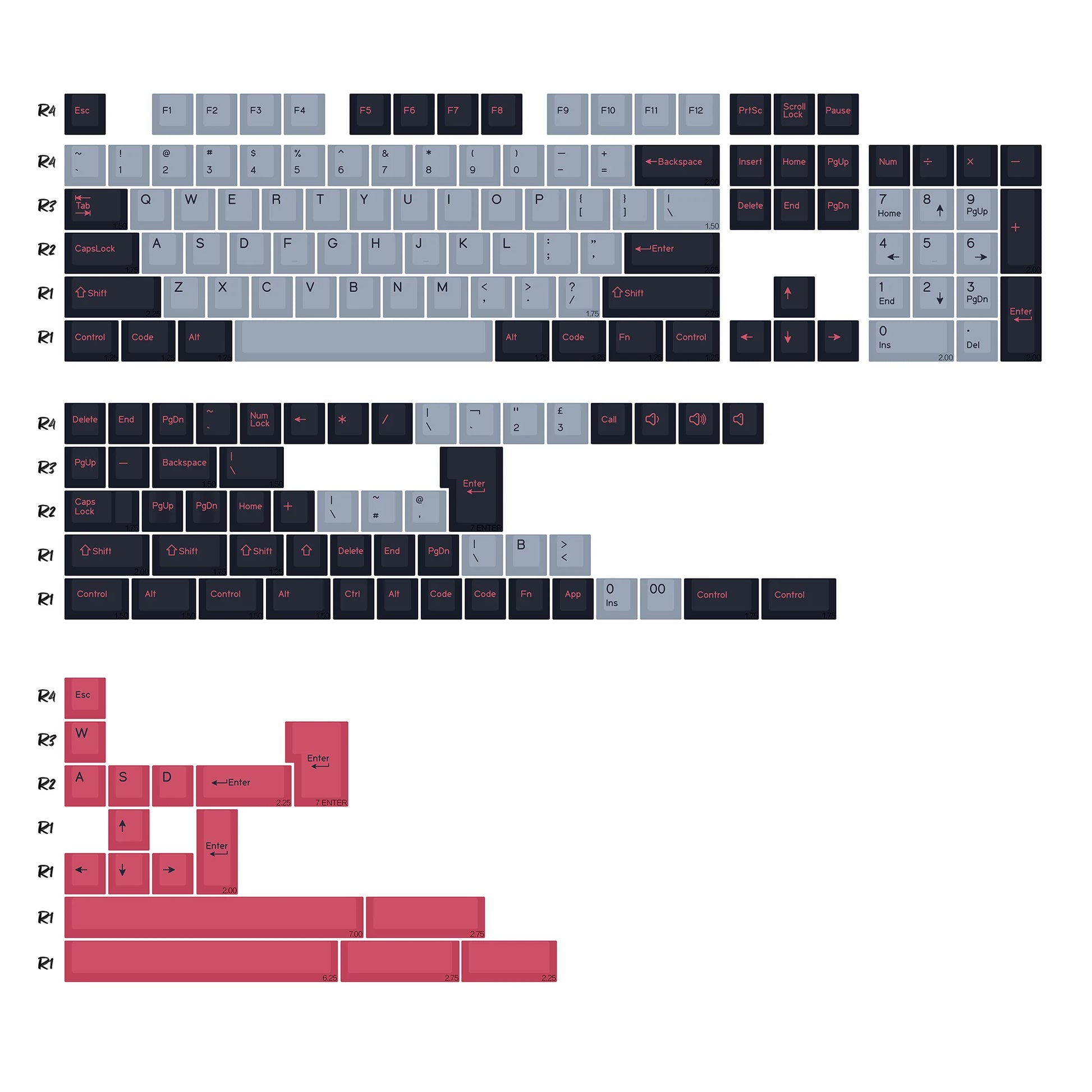 Kbdiy GMK Keycap Double Shot GMK Olivia Shoko Jamon WOB Red Samurai Botanical PBT Keycaps Cherry Profile for Mechanical Keyboard