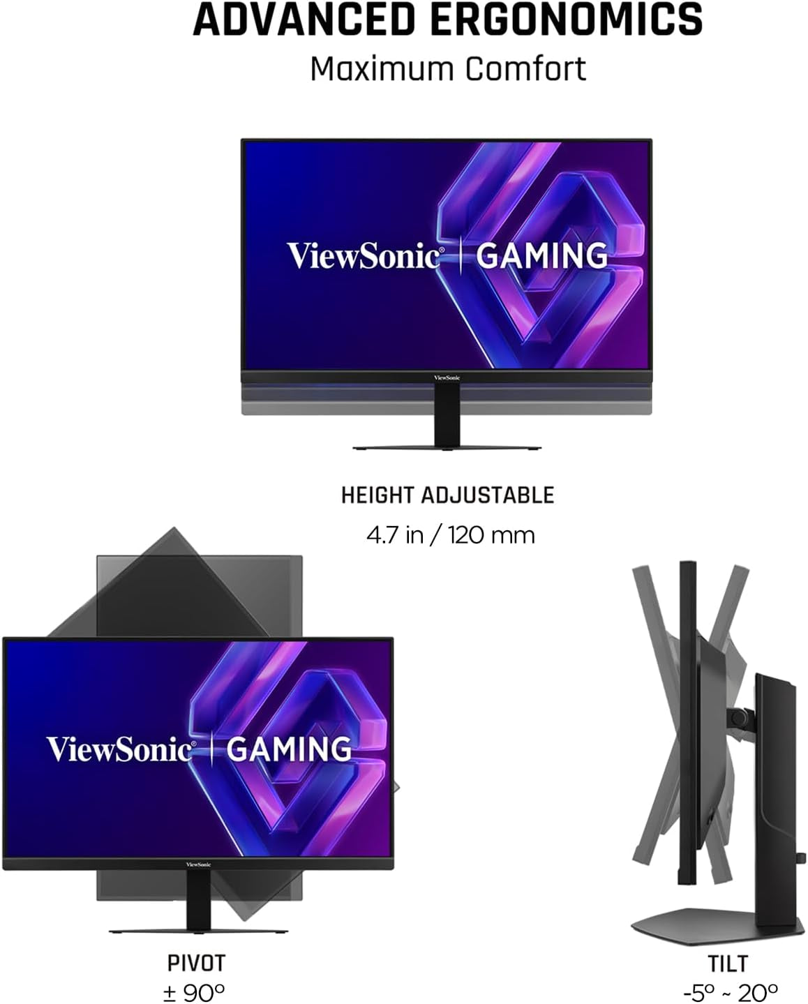 Écran Viewsonic VX2730D 27 Po — 4K UHD, 288 Hz Commutable, 0,5 Ms