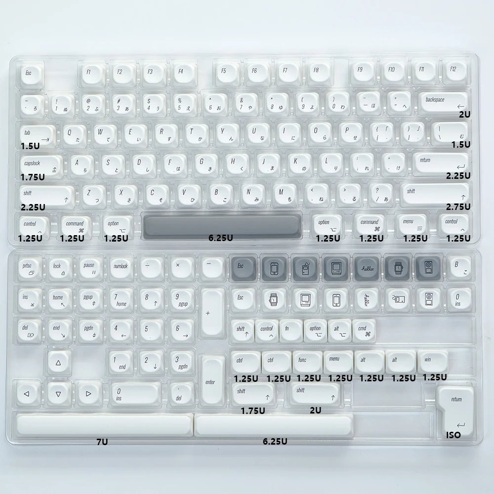 Kbdiy KOA Keycaps GMK Soymilk 140 Keys PBT Keycap Similar MOA Japanese Korean Russian Keycap 7U MAC ISO for Mechanical Keyboard