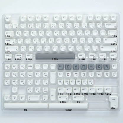 Kbdiy KOA Keycaps GMK Soymilk 140 Keys PBT Keycap Similar MOA Japanese Korean Russian Keycap 7U MAC ISO for Mechanical Keyboard