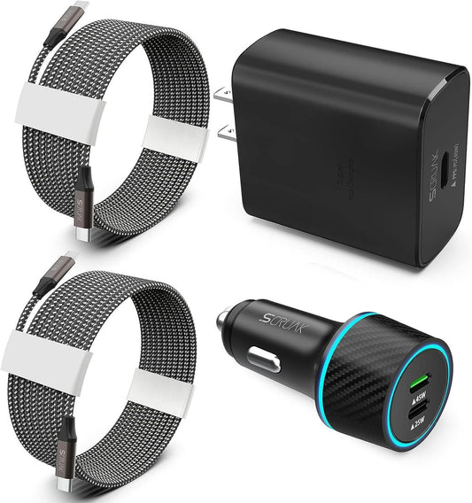 Chargeur 45 W PPS mur et auto + 2 câbles USB-C (10 pi et 3,3 pi)