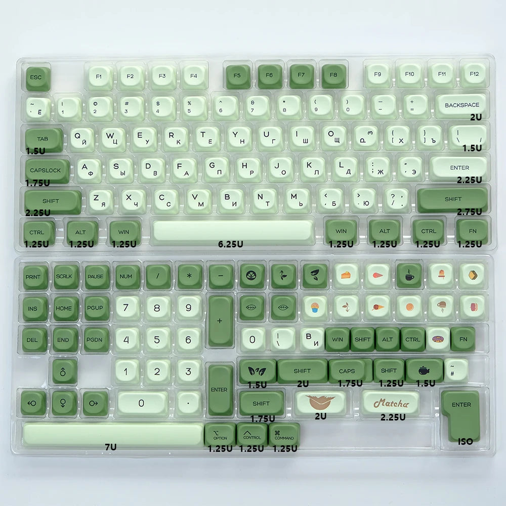Kbdiy KOA Keycaps GMK Soymilk 140 Keys PBT Keycap Similar MOA Japanese Korean Russian Keycap 7U MAC ISO for Mechanical Keyboard