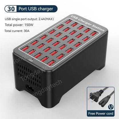 300W Universal Multi USB Charger Station 60 Ports Fast Charging Carregador for Ipad Iphone 11 12 13 Pro Max Samsung Tablet 충전기