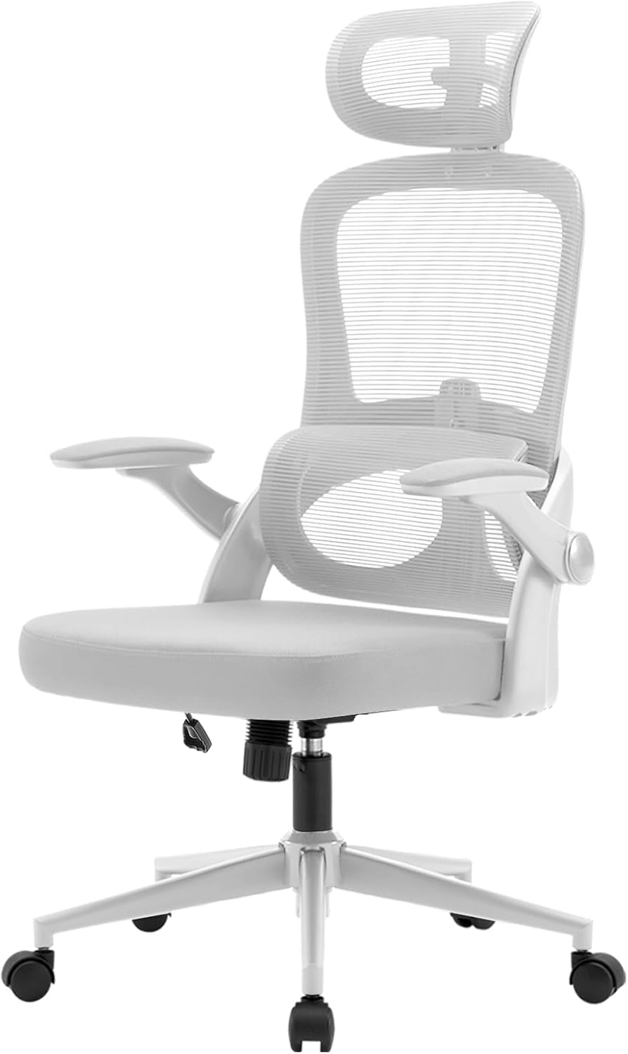 M102C Ergonomic Office Chair,Adjustable Lumbar,3D Armrests,White