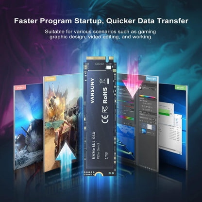 SSD  1 to Nvme M.2 — Pcie 3.0, Jusqu'À 3400 Mo/S