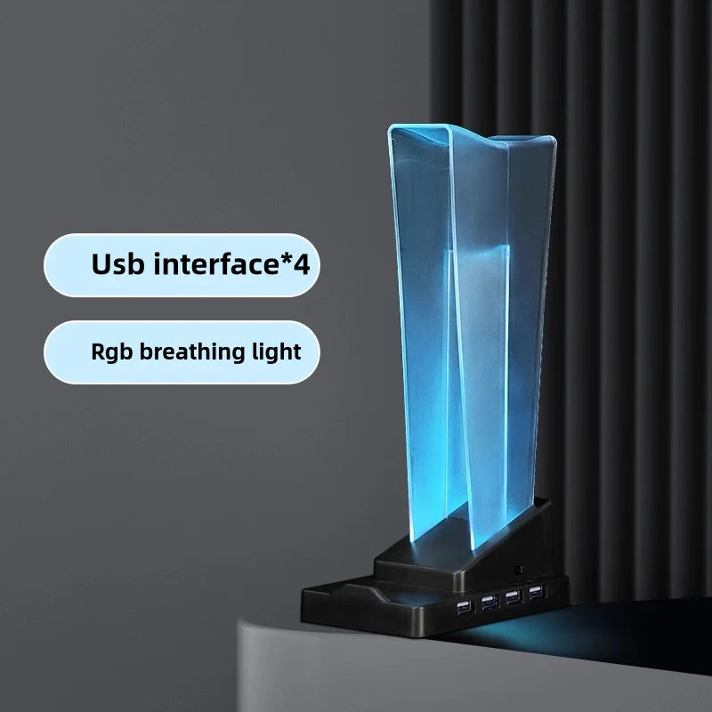 Support Casque Transparent RGB — Écran LED + Porte-Téléphone