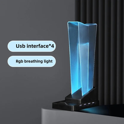 Support Casque Transparent RGB — Écran LED + Porte-Téléphone