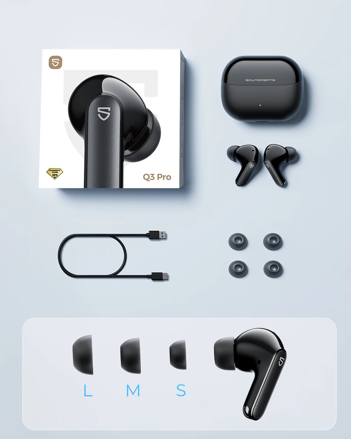 Écouteurs  Q3 Pro — ANC, Bluetooth 6.0, Connexion Multipoint