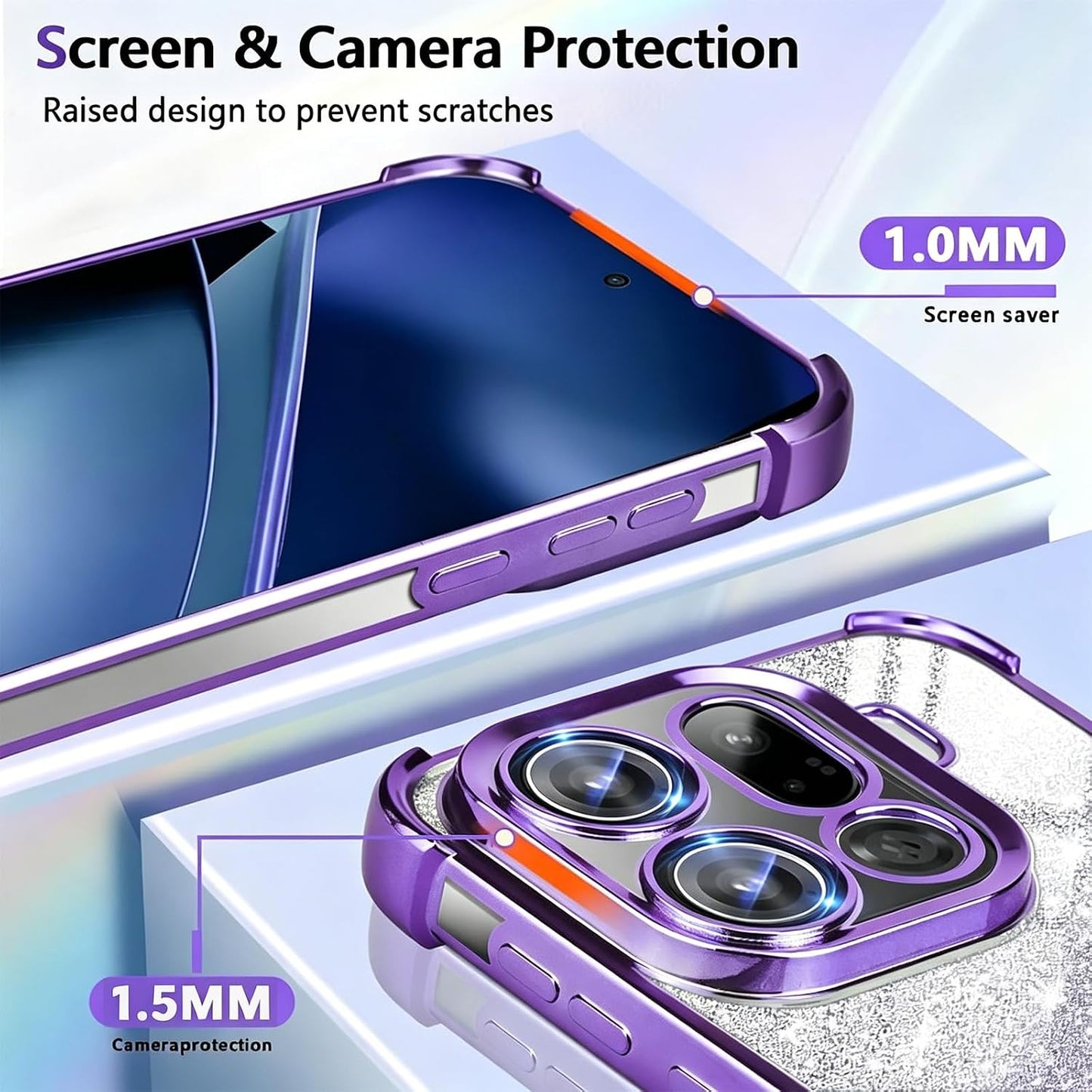 Coque Samsung Galaxy A53 Brillante Mauve — Coins Renforcés + Protection Caméra