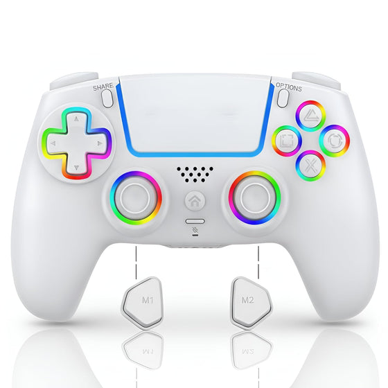 Manette Sans Fil RGB Pour PS5/PC — Effet Hall, Capteur 6 Axes, Turbo