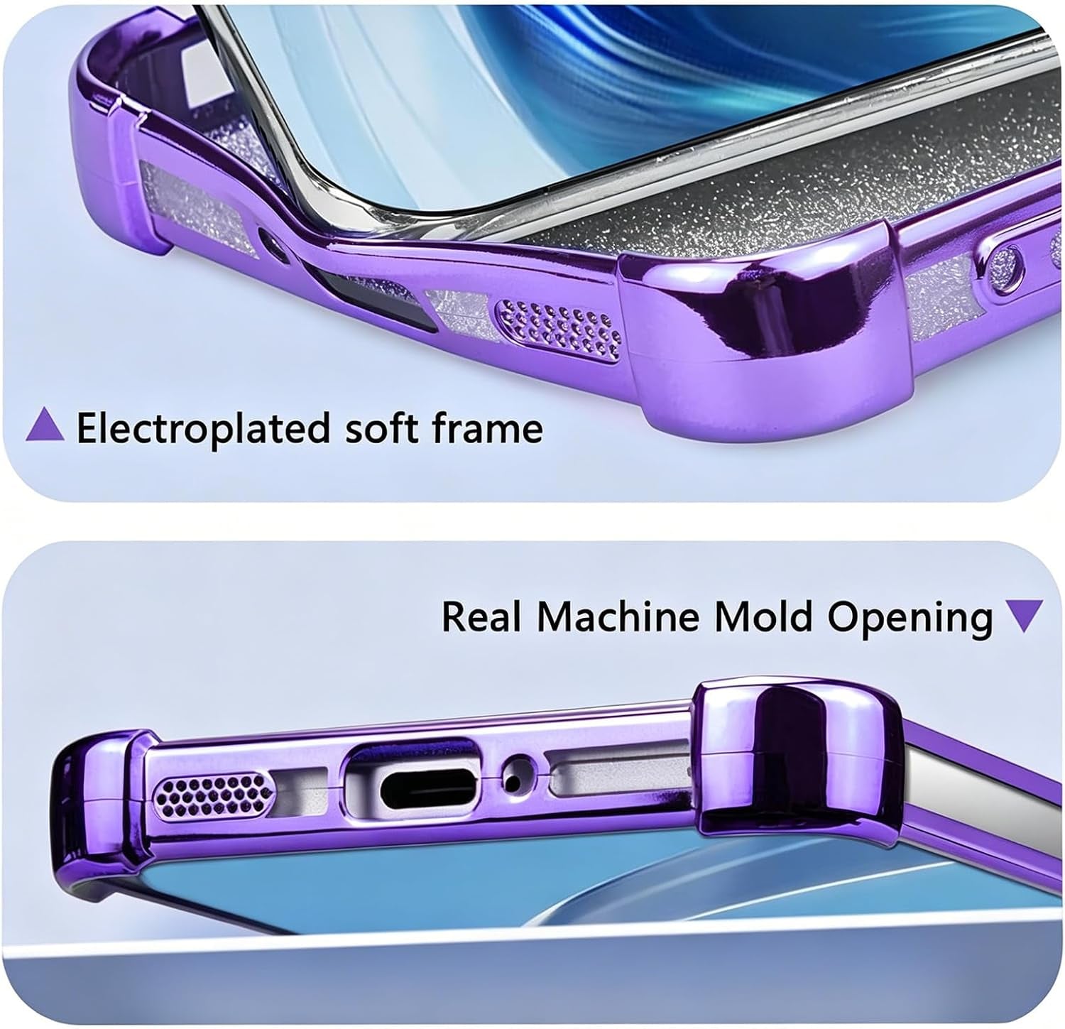 Coque Samsung Galaxy A53 Brillante Mauve — Coins Renforcés + Protection Caméra