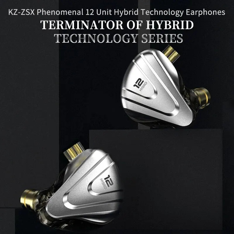 Écouteurs  ZSX — 12 Drivers Hybrides, Coque Métal, Intra Hifi