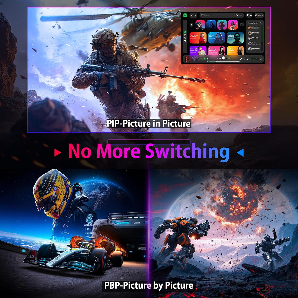 Écran  27 Po — 4K 160 Hz / FHD 320 Hz Double Mode, HDR400