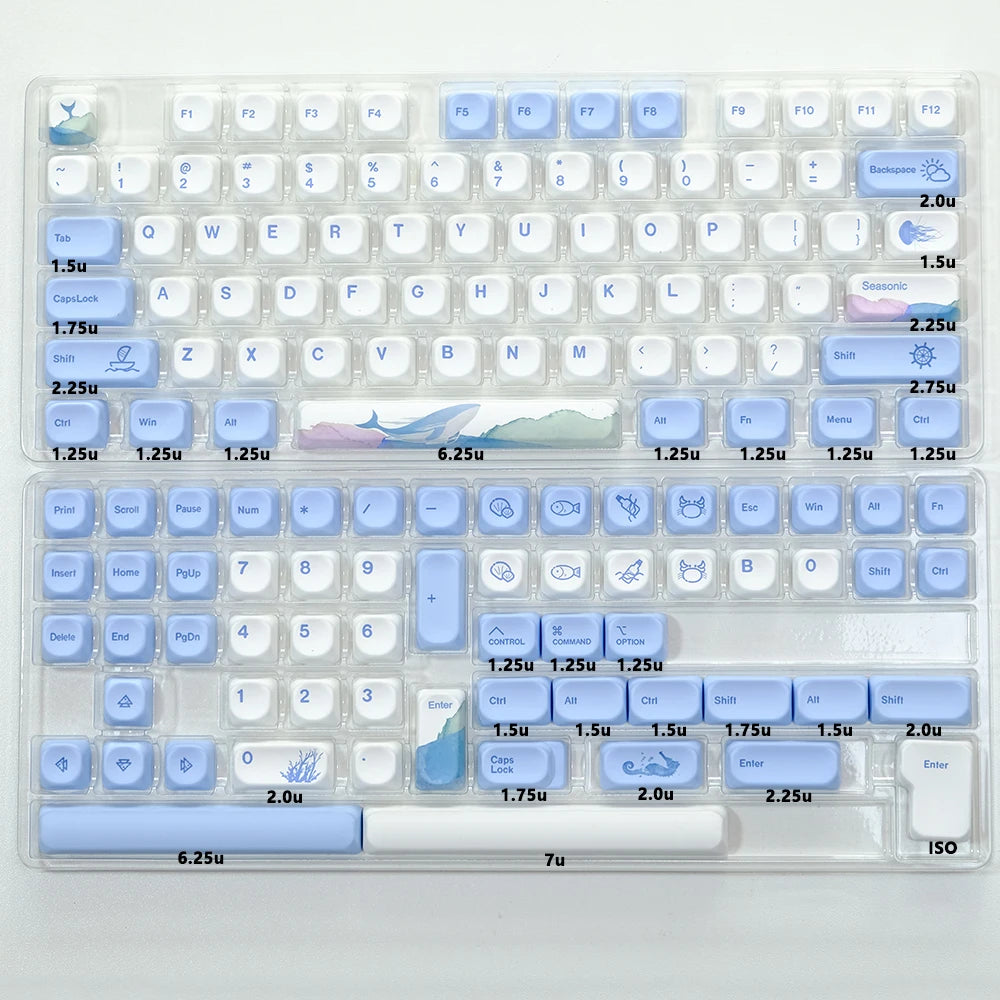 Kbdiy KOA Keycaps GMK Soymilk 140 Keys PBT Keycap Similar MOA Japanese Korean Russian Keycap 7U MAC ISO for Mechanical Keyboard