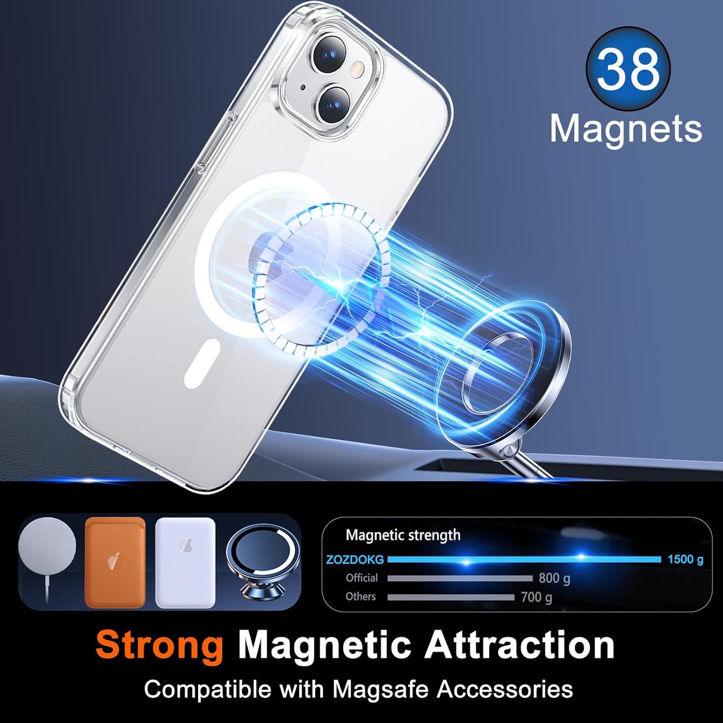 Coque Iphone 14 Magsafe Transparente — Protecteur D'Écran Inclus