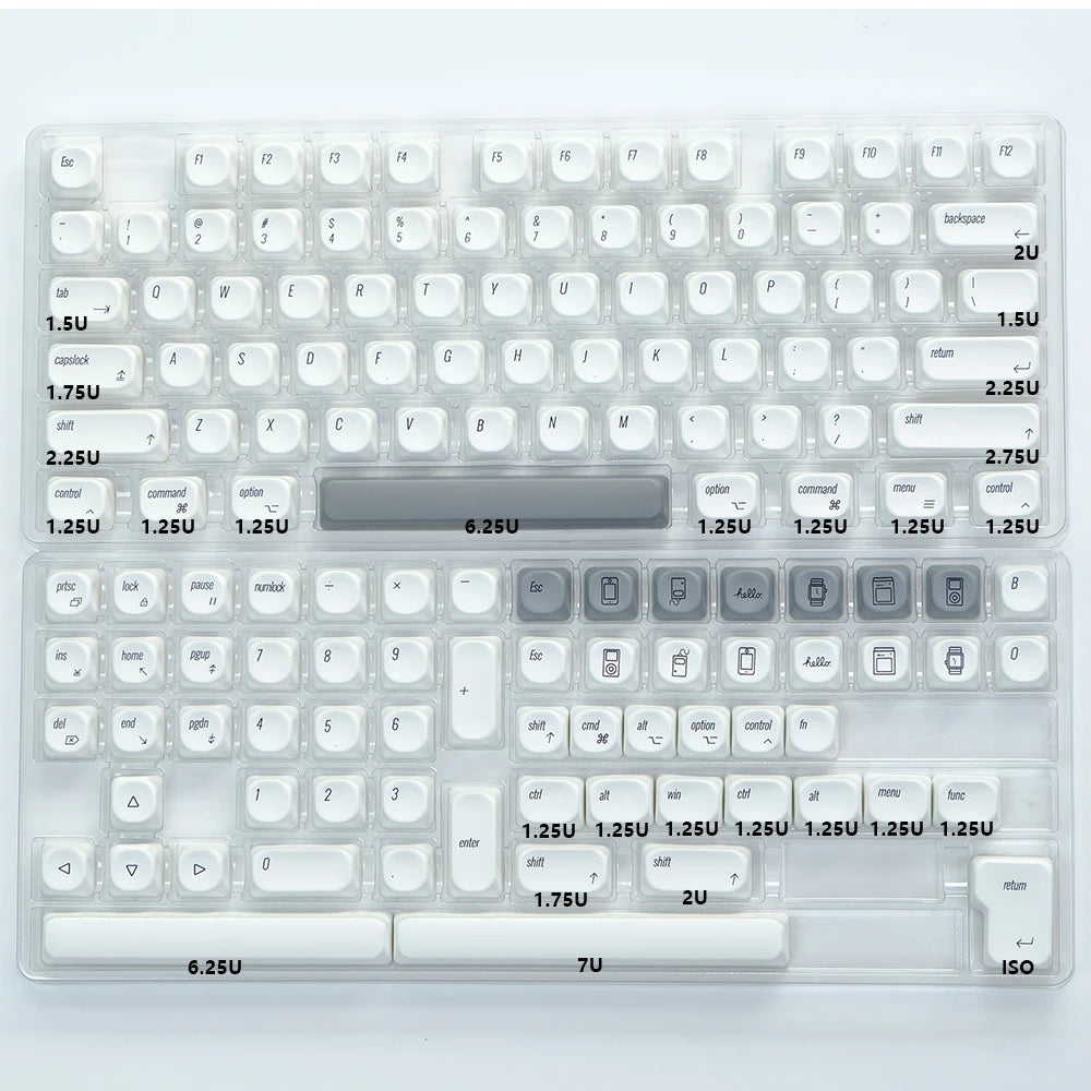 Kbdiy KOA Keycaps GMK Soymilk 140 Keys PBT Keycap Similar MOA Japanese Korean Russian Keycap 7U MAC ISO for Mechanical Keyboard