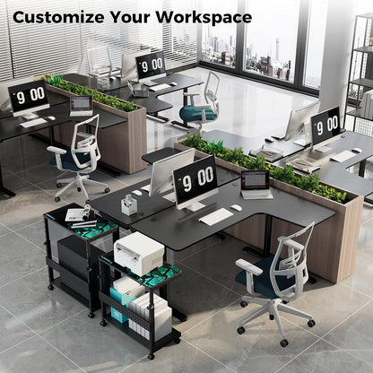 Transform Your Space with the L Shaped 60-Inch Gaming Desk – Ultimate Workstation for Gamers and Professionals, Featuring Cable Management and Ergonomic Design in Cool Black