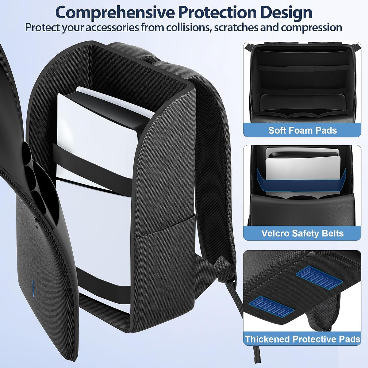 Sac De Transport PS5 — Ouverture Zip Complète, Grande Capacité