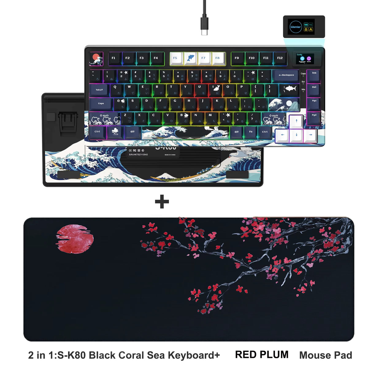 Womier S-K80 75% Keyboard with Color OLED Display Mechanical Gaming Keyboard Hot Swap Keyboard Gasket Mount RGB Custom Keyboard