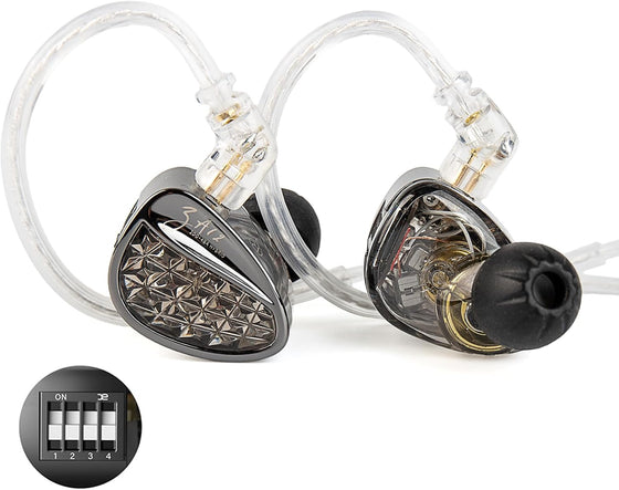 Écouteurs KZ ZA12 — 6 Drivers Hybrides, Câble Plaqué Argent