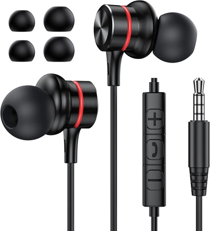 Écouteurs filaires avec micro, intra-auriculaires 3,5 mm