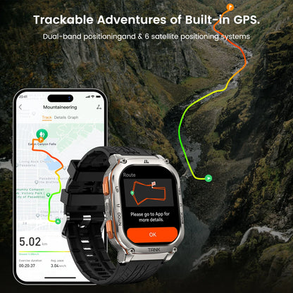 TANK M3 Ultra GPS Smart Watch for Men Stainless Steel 5ATM Waterproof Bluetooth Call 24/7 Health Monitor for Android Ios