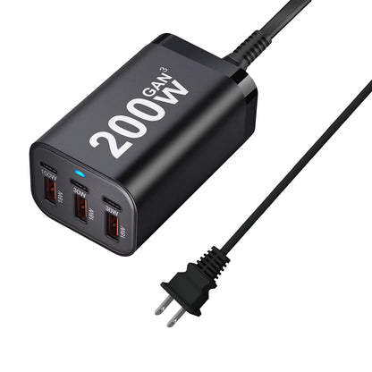 USB C Fast 200W 6-Port Charging Fast Gan Charger Power Adapter for Iphone 14/13/12 Series, Samsung Galaxy S23/S22/S21