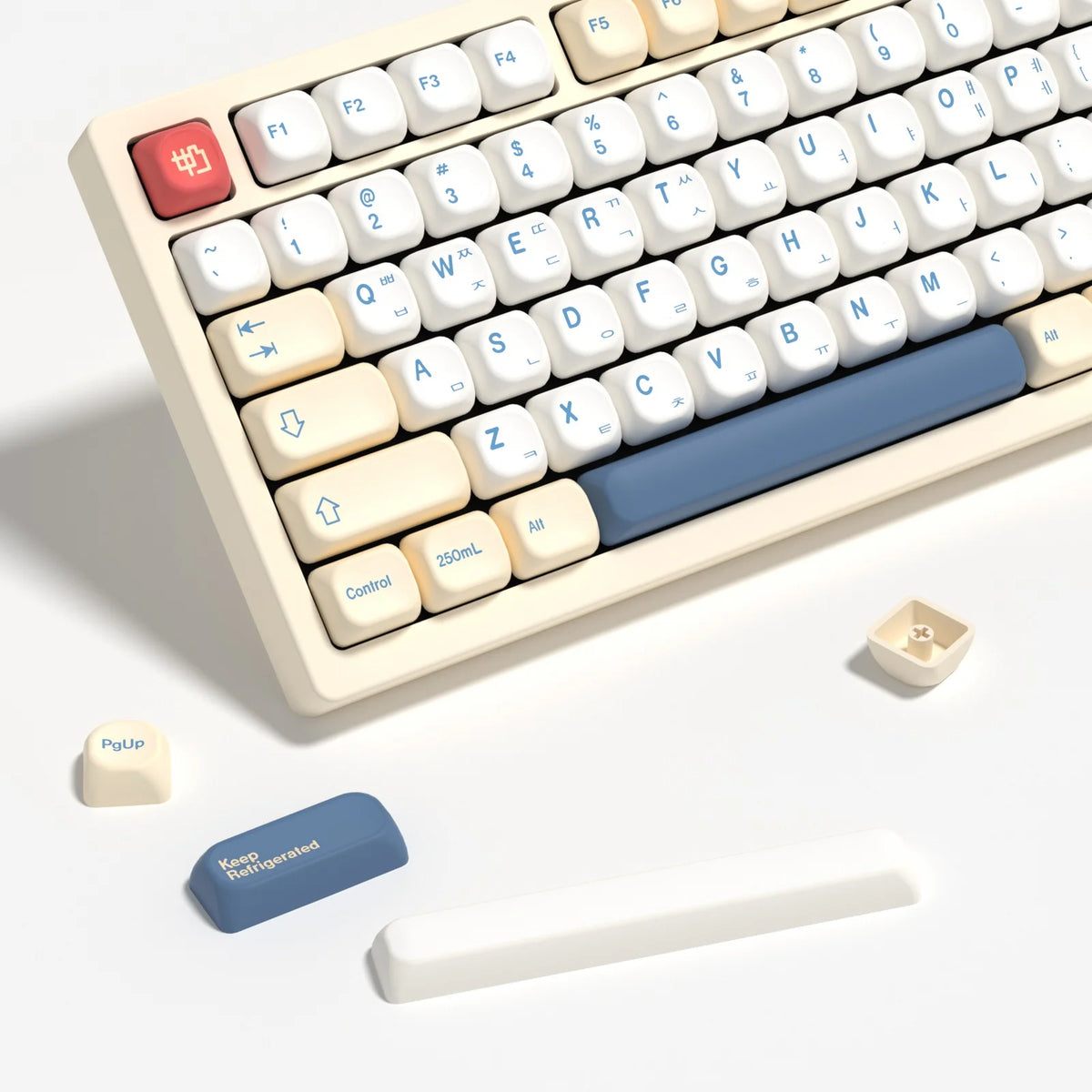 Kbdiy KOA Keycaps GMK Soymilk 140 Keys PBT Keycap Similar MOA Japanese Korean Russian Keycap 7U MAC ISO for Mechanical Keyboard
