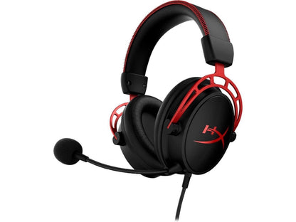 Experience Unmatched Gaming Sound with the HyperX Cloud Alpha Wired Over-Ear Headset in Bold Red