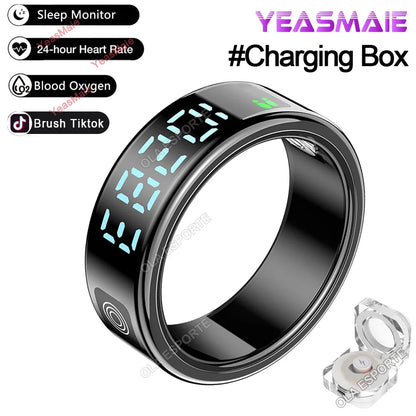 Revolutionary 2025 Smart Ring with LED Touch Display - Ultimate Health Monitoring and Waterproof Design for Men and Women