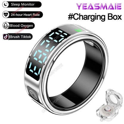 Revolutionary 2025 Smart Ring with LED Touch Display - Ultimate Health Monitoring and Waterproof Design for Men and Women