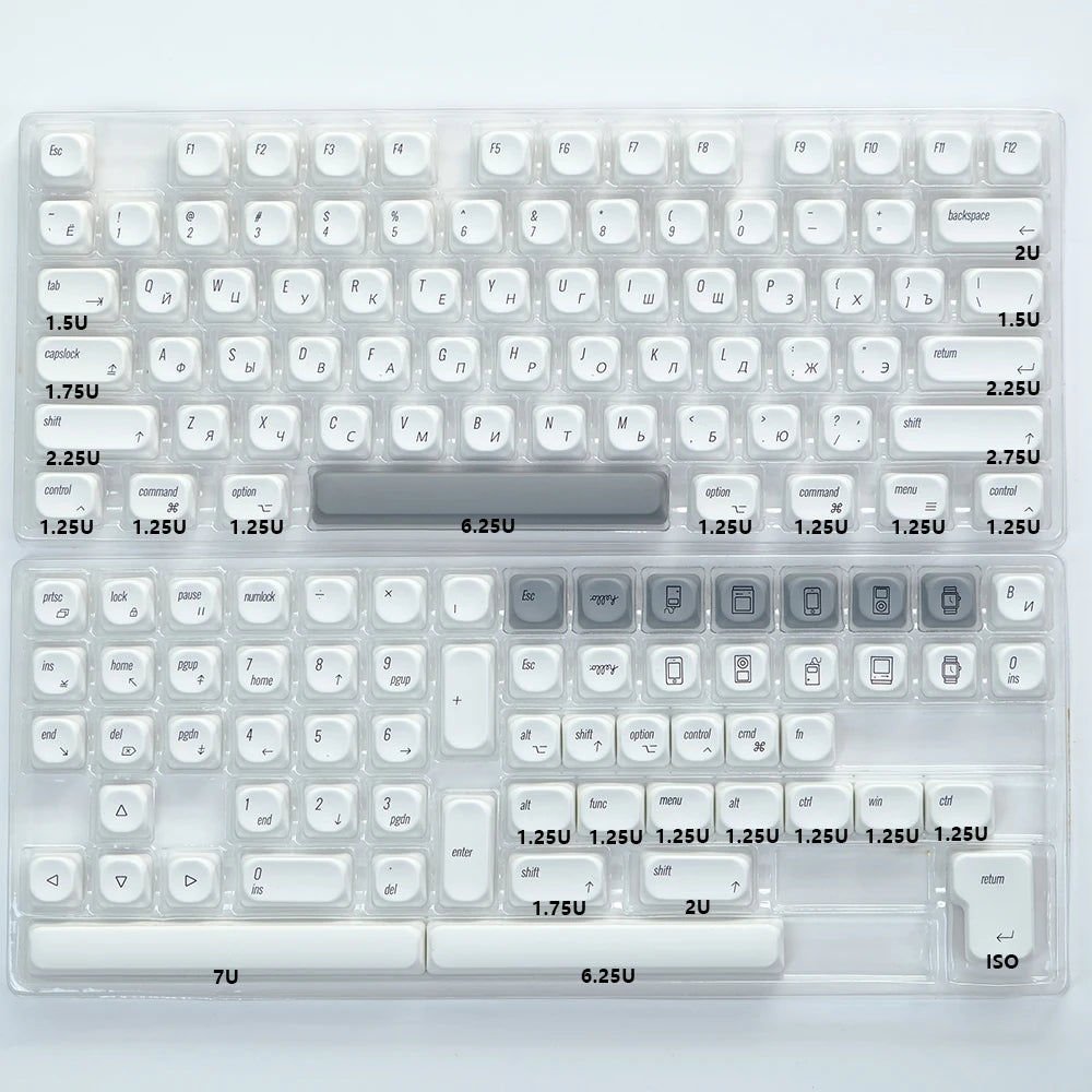 Kbdiy KOA Keycaps GMK Soymilk 140 Keys PBT Keycap Similar MOA Japanese Korean Russian Keycap 7U MAC ISO for Mechanical Keyboard