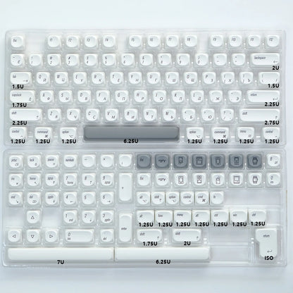 Kbdiy KOA Keycaps GMK Soymilk 140 Keys PBT Keycap Similar MOA Japanese Korean Russian Keycap 7U MAC ISO for Mechanical Keyboard