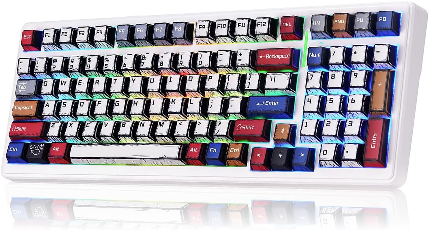 Clavier mécanique AULA F99 sans fil, hot-swap, switchs pré-lubrifiés, RGB
