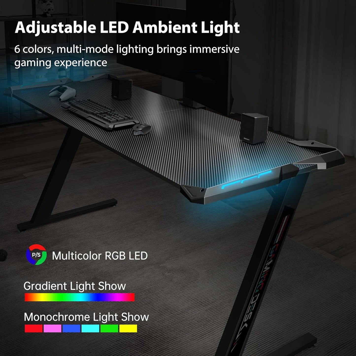 Bureau Gaming  — LED RGB, Design Pro